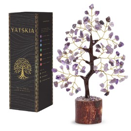 YATSKIA Amethyst Crystal Tree, Healing Crystals Gem Tree, Gifts for Women, Feng Shui Tree of Life Bedroom Decor, Birthday Gifts for Mum, Decorative Home Accessories