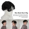 Milltrip Black Short Wigs for Men, Men Wig Short Black