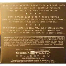Finishing Product SEBASTIAN BUFF WAXLESS ANTI FRIZZ POMADE & SMOOTHER 4.4 OZ UPC, 769295096173