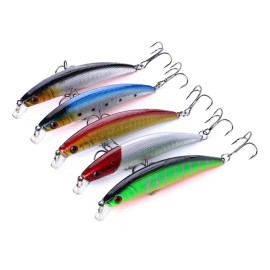 Set 5 Señuelos Duros Tipo Minnow Para Pesca