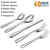 Hammered Silverware Set for 8, E-far 40-Piece Stainless Steel Flatware