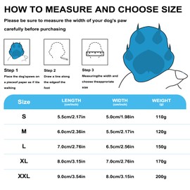 Muecleao Dog Boots, Set of 4 Dog Shoes for Injured Paws, Waterproof Dog Shoes with Reflective Straps and Anti-Slip Sole, Paw Protectors for Small Medium Large Dogs (Blue, XL)