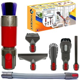Replacement Attachments for Dyson V7 V8 V10 V11 V15 Gen5 - Vacuum Accessories for Home and Car Cleaning with Flexible Hose and Traceless Dust Brush Attachment (7pcs Attachment Kit)