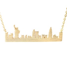 Spinningdaisy Handcrafted Empire State Building NYC cityscape Necklace Gold