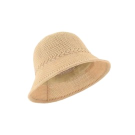 MUNSKT Women Crochet Mesh Bucket Bucket Hat Foldable Soft Lightweight Mesh Bucket Hat, khaki, Unit size