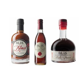 BliS Variety Pack (Pure Bourbon Maple Syrup [375ml] + Blast Hot Pepper Sauce [375 ml] + Fish Sauce [200ml]