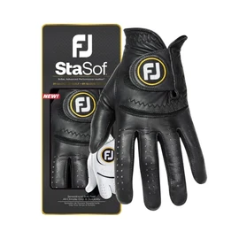 FootJoy Men's StaSof Golf Glove, Black, Medium, Worn on Left Hand