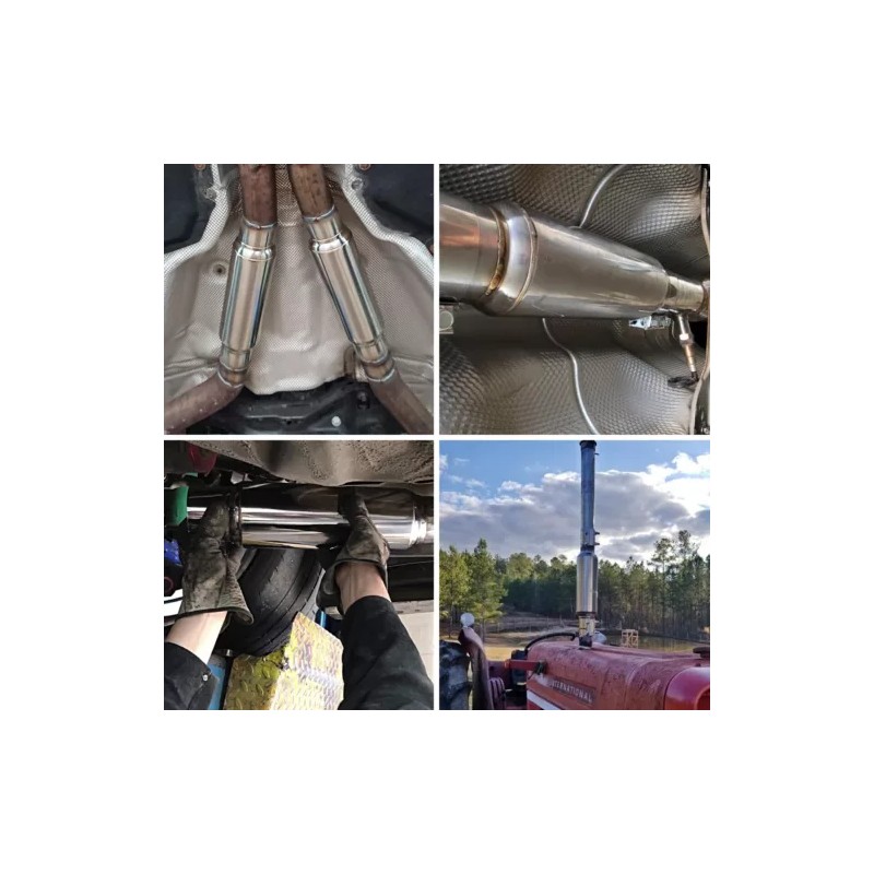 KEEPDSGN 3" Inlet/3" Outlet Exhaust Muffler Resonator Deep Tone For
