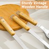 FJNATINH Cooking Utensils Set with Wood Handle, 9 Pieces Wok