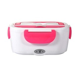 Lpf3kkk Multi-function Household Electric Lunch Box Stainless Steel Split Electronic Lunch Box Portable Plug-in Heating Lunch Box-blue stainless steel (Color : Red)