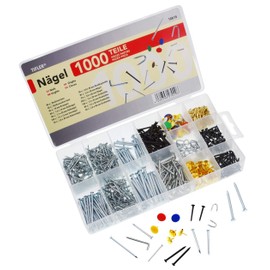 1000 Nails and Pens Set 14 Different Types and Sizes in Assortment Box