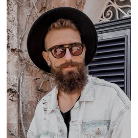 FEISEDY Retro Round Square Aviator Sunglasses Womens Mens Trendy 70s Vintage Stylish Frame UV400 Sun Glasses B0051