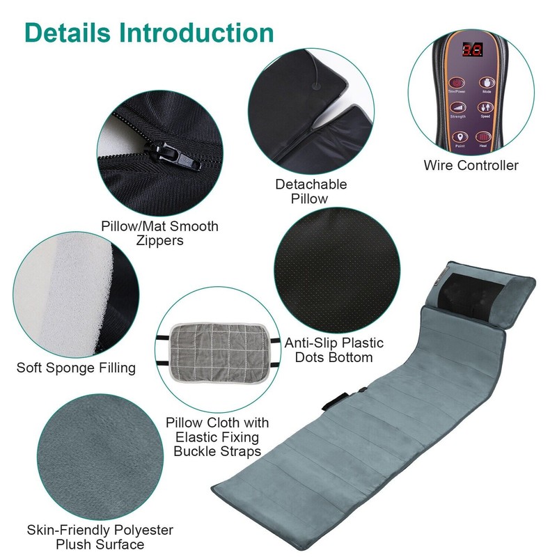 iMounTEK Electric Full Body Heated Massage Mat Neck Back Heating