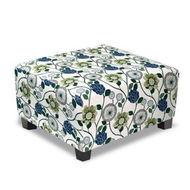 TOPHMDECOR Ottoman Cover Square Slipcovers Printed,Stretch Footrest Stool Cover for Ottoman Square,Soft Foot Stool Cover Protector with Nonslip Elastic Bottom (Large,Flower C)