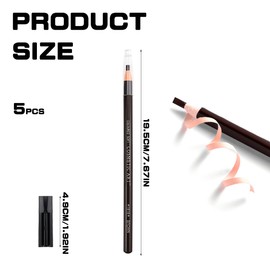 UPIQNG 5Pcs Brown Eyebrow Pencils,Longlasting Eyebrow Pencil Pull Cord Peel-off Eyebrow Pen Waterproof Eyeliner Pen Eye Makeup Set with Pencil Sharpener