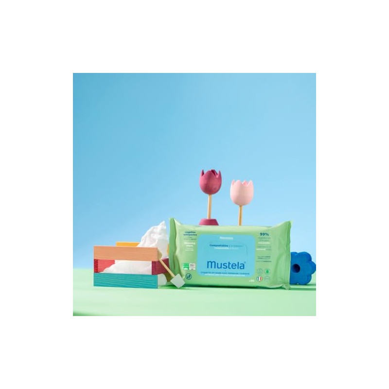 Mustela Scented Compostable Swaddles, 100% Vegetable Lyocell Fibres, Body and