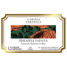 Pineapple Papaya Tanzania Peaberry Coffee (Single Serve K-Cup Pods) (Gourmet, Naturally Flavored, Whole Coffee Beans) (12 pods, ZIN: 576929)