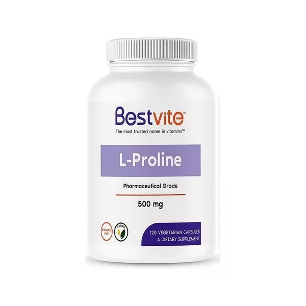 Bestvite L Prolina L Proline Premium Aminoacido 500mg 120 Caps Eg L17 Sabor Nd
