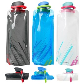 3 Piezas Botella De Agua Plegable, Botella Plegable, Muy Adecuado Para Todo Tipo De Actividades Al Aire Libre, Como Senderismo, Camping, Ciclismo, Etc