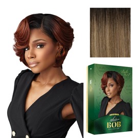 Sensationnel Chicbob Lace Frontwig - Bob Unit 1 Face Framing Glueless Wig Wide 5 Inch Deep Part Synthetic Preplucked Hairline (FLAMBOYAGESAND)