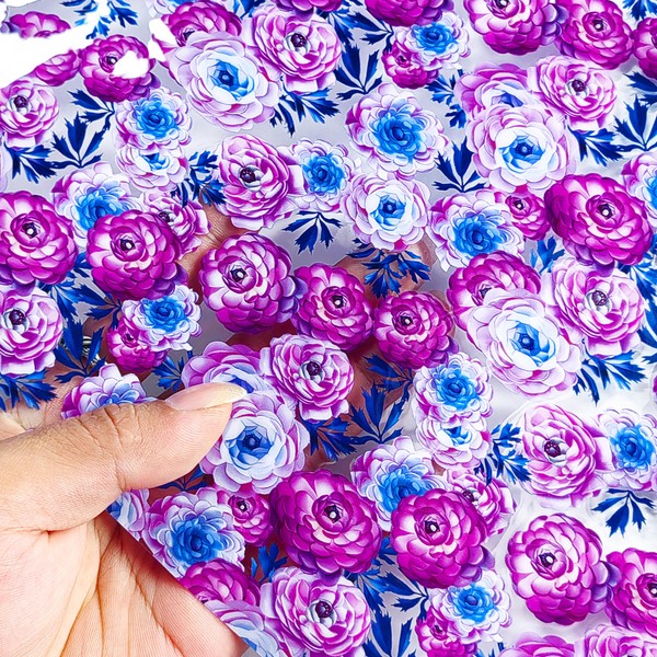 HYANG Flower TPU Fabric Clear Jelly Vinyl Roll: 30cm x