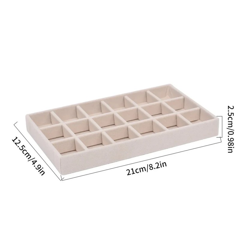 Vellure Velvet Jewelry Organizer Drawer Tray – Stackable Compartments for