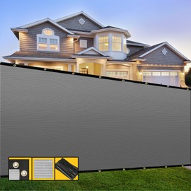 SHADESPEARE Customized 3' x 103' Gray Fence Privacy Screen,with Bindings & Grommets,Heavy Duty for Gardens,Backyard,Patio,Tennis Court,Pool,Construction Project,Outdoor Events,Custom
