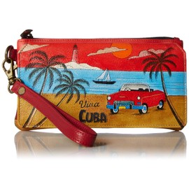 Anna by Anuschka Women's Leather Handpainted Organiser Wallet Organizer, Viva Cuba, One Size