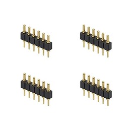 Treedix 4PCS Gold Plated Spring Loaded Thimble Pogo Pin 7.5mm Long Pin Male Spring Pogopin Header Target Connector Through Hold PCB (6 Pin Male)