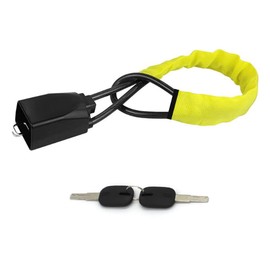 azumafy Steering Wheel Lock Car Anti-Theft Steering Universal Lock Wire Chain Car Security Security Security with Key Relay Attack (Yellow)