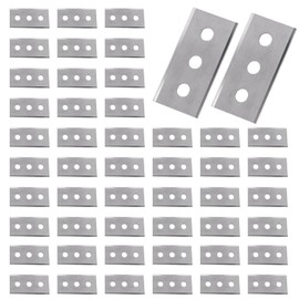Ceramic Hob Scraper Replacement Blades, 43 mm, Pack of 48 Double-Sided Scraper Blades, Blades for Ceramic Hob Scraper, Ceramic Hob Scraper Blades, Replacement Blades with Three Holes for Glass Scraper