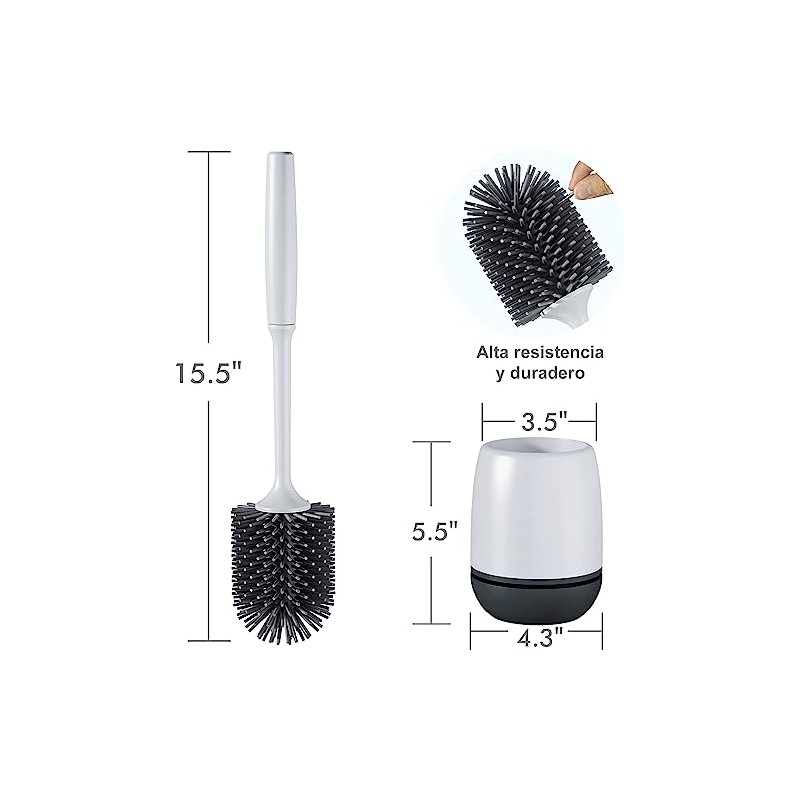 Timotech Cepillo de Inodoro de Silicona, Juego de 2 Escobillas