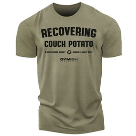 Gym Shirts Men – Motivational Mens T Shirt Workout Lifting Shirt - Funny T-Shirt (15. Recovering Green)