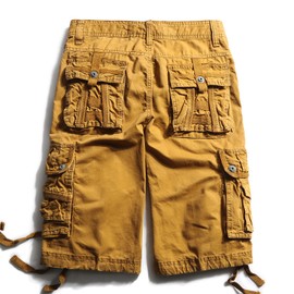 OCHENTA Men's Cargo Shorts Loose Fit Multi Pockets Casual Work Outdoor Hiking #3233 Soil Yellow 38