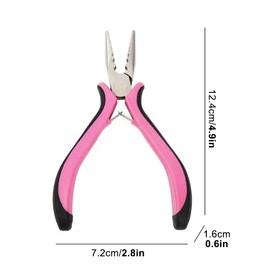 3Pcs Hair Extension Pliers for Professional Use, Mini Pliers Precision Tool for Installing and Removing Hair Extensions, Includes 1 Plier&2 Loop threaders Easy Hair Extension and Removal Tool