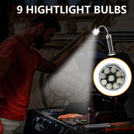 AMFUN Grill Light, Pack of 2 Magnetic Grill Lamps, Outdoor Grill Lights, BBQ Light Set, 360 Degree Rotation Angle, Grill Lights, BBQ Accessories for Barbecue, Picnic, Outdoor