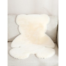KRIPINC Bear Rug, Animal Rug, Faux Sheepskin Rug, Faux Fur Rug, Beige Fluffy Rug, Nursery Rug, Kids Rug, Anti-Skid Decor Bear Carpet for Living Room Bedroom Bedside (75x105cm)