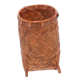Angoily Bamboo Pen Holder Elegant Makeup Brush Organizer and Pencil Container Wicker Utensil Holder for Desktop Stationery for Home Office and School Use