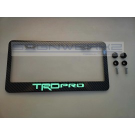 SIGNWERKZ Glowing TRD Pro Carbon Fiber Printed Stainless Steel license Plate Frame