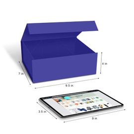 CHARMGIFTBOX Royal Blue Gift Boxes with Lids, 23x18x10 cm Gift Box with Ribbon, Collapsible Gift Boxes with Magnetic Closure Luxury Packaging Box for Mother's Day, Birthdays, Bridal Gifts,Weddings