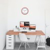 MPM Quality Design Plastic Wall Clock, Red/White, Quartz Stepper Motor,