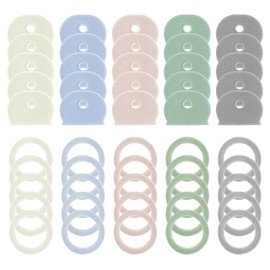 BOHUZ Pack of 50 Key Caps, Key Marking, Colourful Key Covers, Round Key Caps, PVC Key Caps, House Key Labels for Standard Flat House Keys