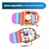 Bluelander Mochila Para Niños Pop It Antiestrés De Silicona Lonchera
