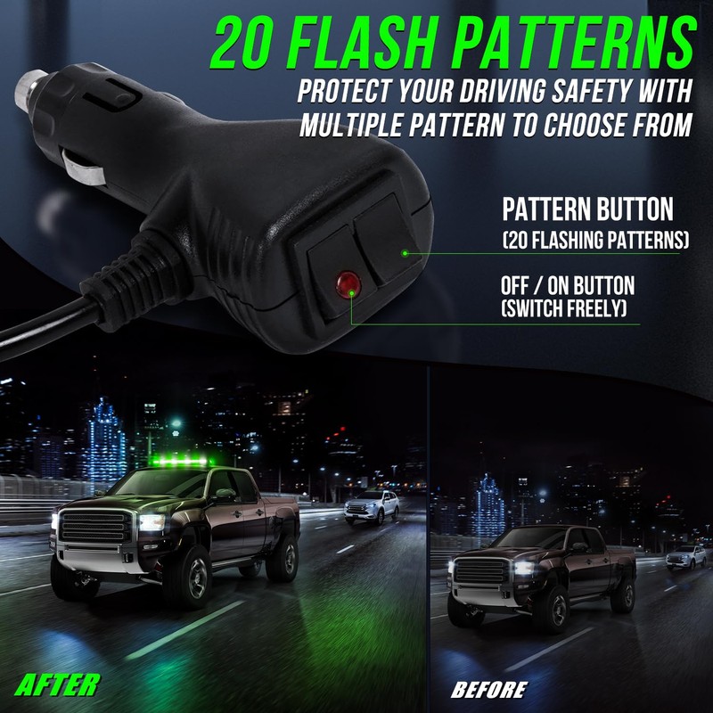 34inch 166 LED Emergency Rooftop Strobe Lights Bar Flashing Safety