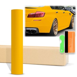 12"x60" (1FTx5FT) Sunflower Yellow Ultra Matte Flat Vinyl Wrap Auto Car Sticker Decal Film Sheet Bubble Free Air Release Technology with Tool Kit