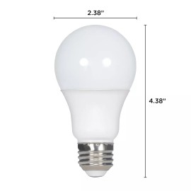 Satco 11W=75W Dimmable 1100 Lumens A19 LED 27K Warm White Frosted Medium E26 Base Bulb