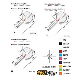 CUESOUL ROST Integrated Dart Shaft and Flights Standard Shape with Four Mythological Symbols Design, Set of 3