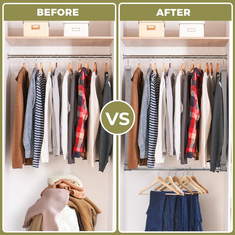 STORAGEIDEAS Hanging Closet Rod, 17-28In Adjustable Width and Up to