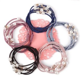 (5 Types) Pearl Hair Ties, Pearl Bell Ties, Bun Ties, Hair Ties, Premium Hair Ties / (5종) 진주머리끈 진주방울끈 똥머리끈 헤어끈 고급 머리끈