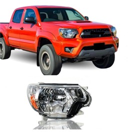 ILAMP Headlight Fit For 2012 2013 2014 2015 Toyota Tacoma Headlamp with Chrome Housing Amber Reflector Replacement （Right Passenger） RH 81150-04180 TCM12A01R